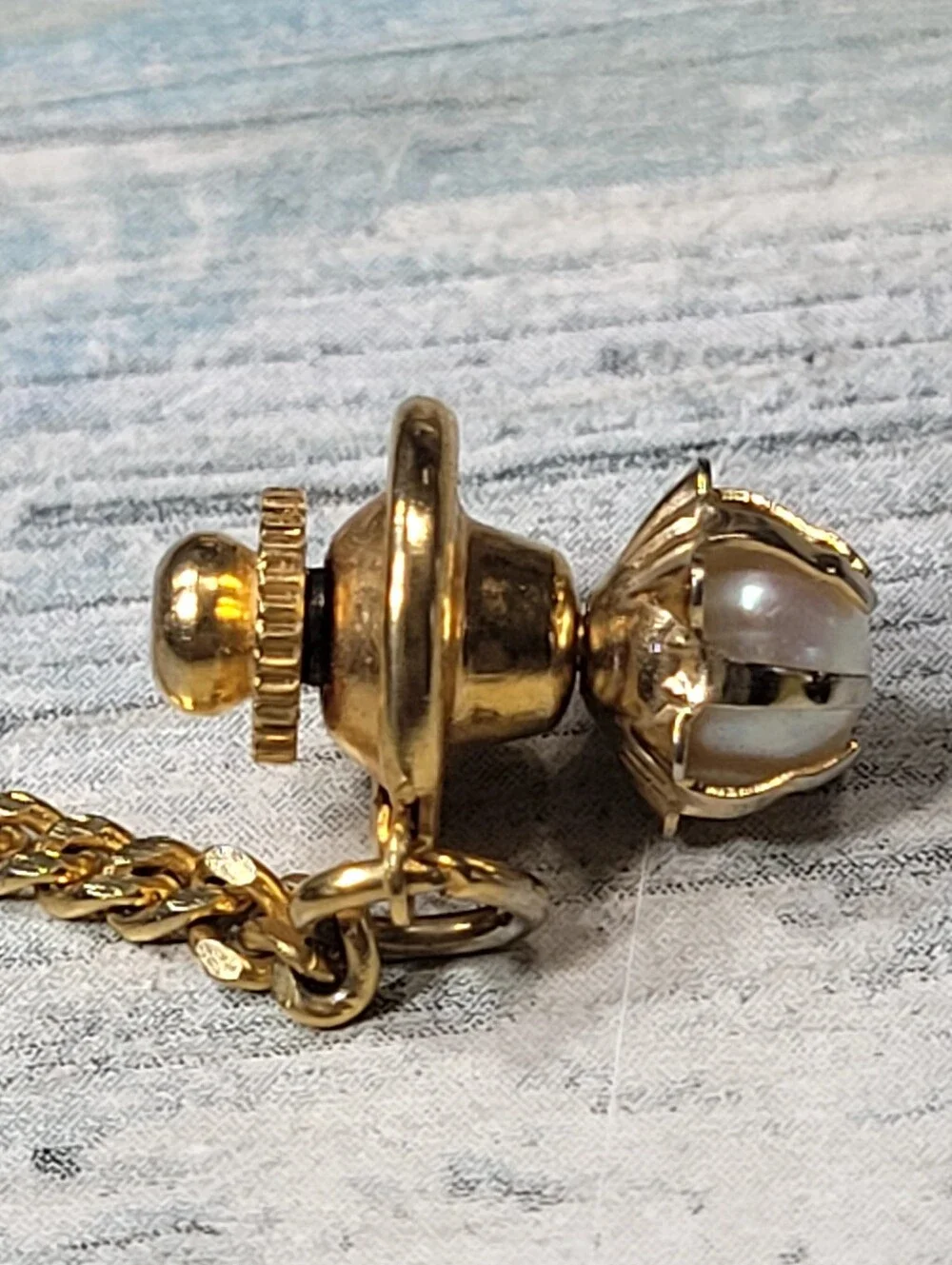 Gold Pearl  Lapel Pin